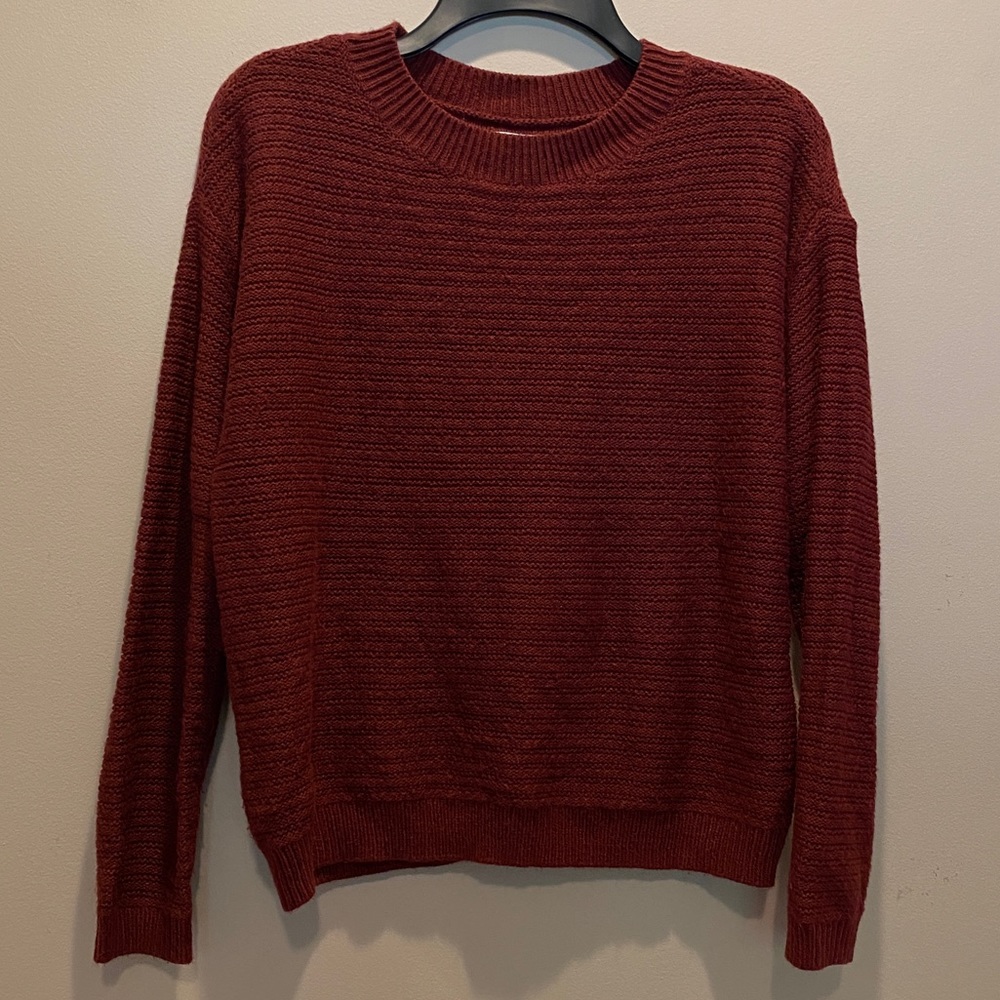 Arizona Jean Co. Burgundy/Maroon Crewneck Pullover Knit Sweater